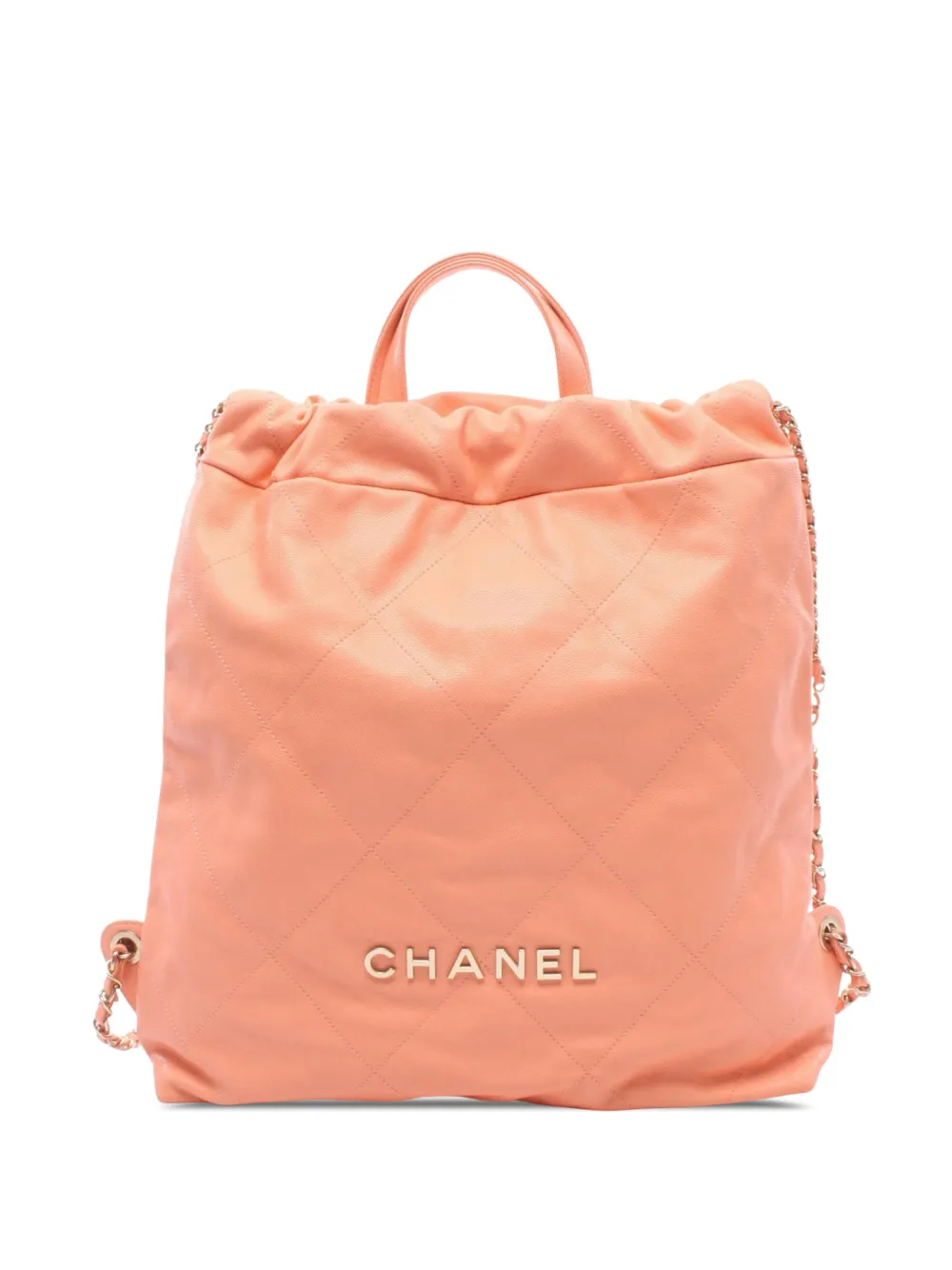 CHANEL Pre-Owned 2021-2026 Large Quilted Shiny Calfskin 22 backpack - Rosa