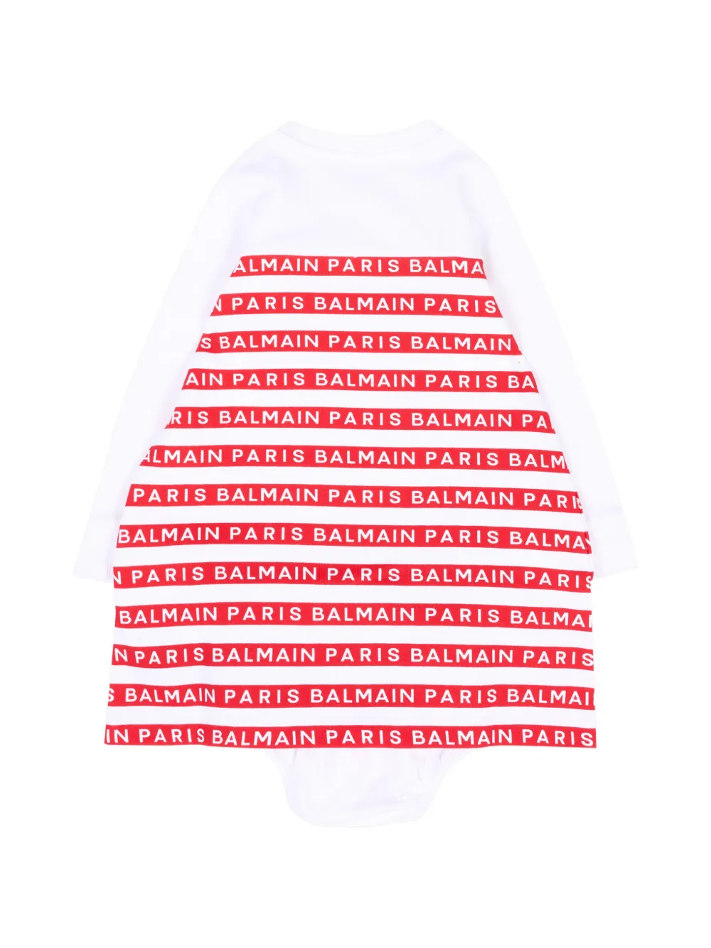 Balmain Kids Culotte en jurk met logoprint en knoopdetail Wit