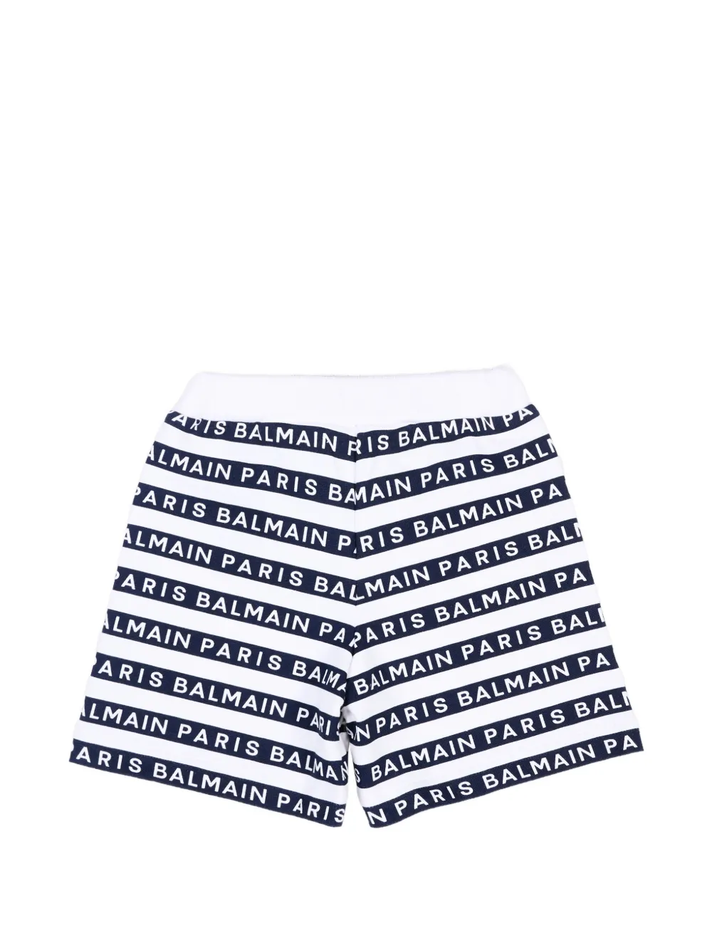 Balmain Kids Gestreepte shorts met logoprint Wit