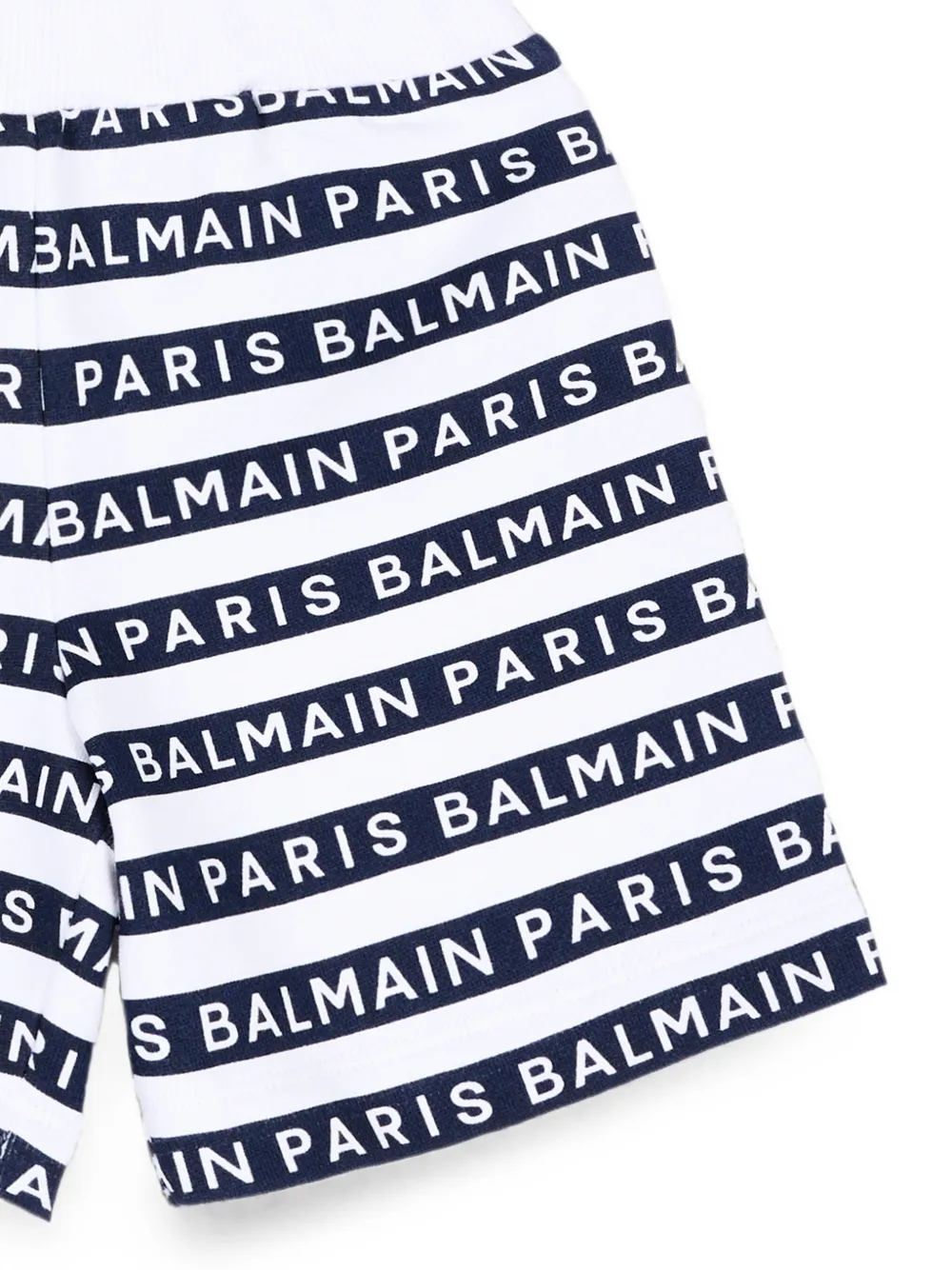 Balmain Kids Gestreepte shorts met logoprint Wit