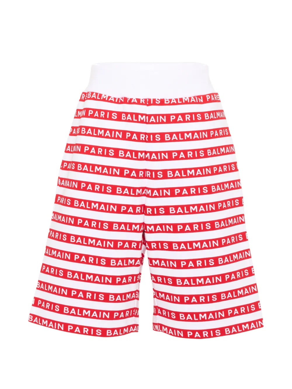 Balmain Kids logo-print jersey shorts - Bianco