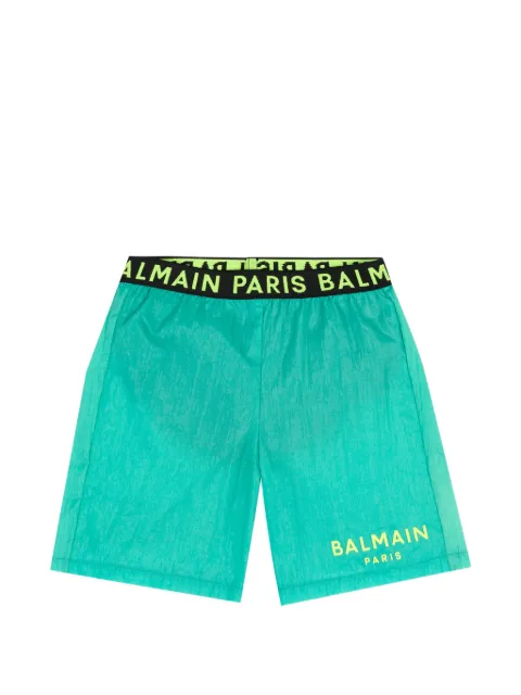 Balmain Kids logo-print elasticated swim shorts
