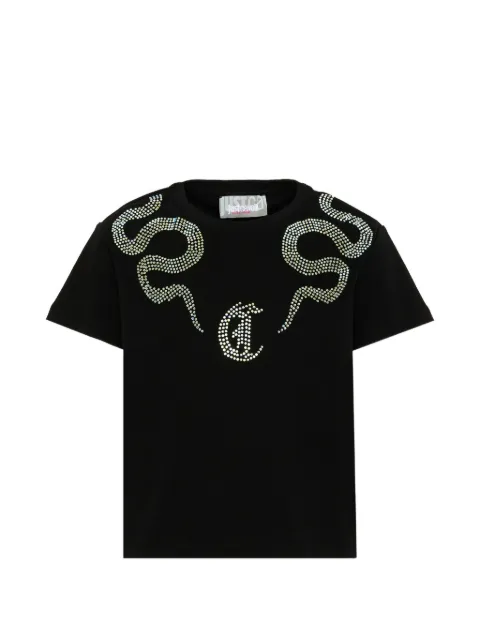 Just Cavalli Kids camiseta de algodón con apliques de strass