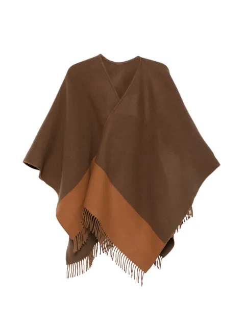 Gucci fringe-trimmed logo-intarsia cape