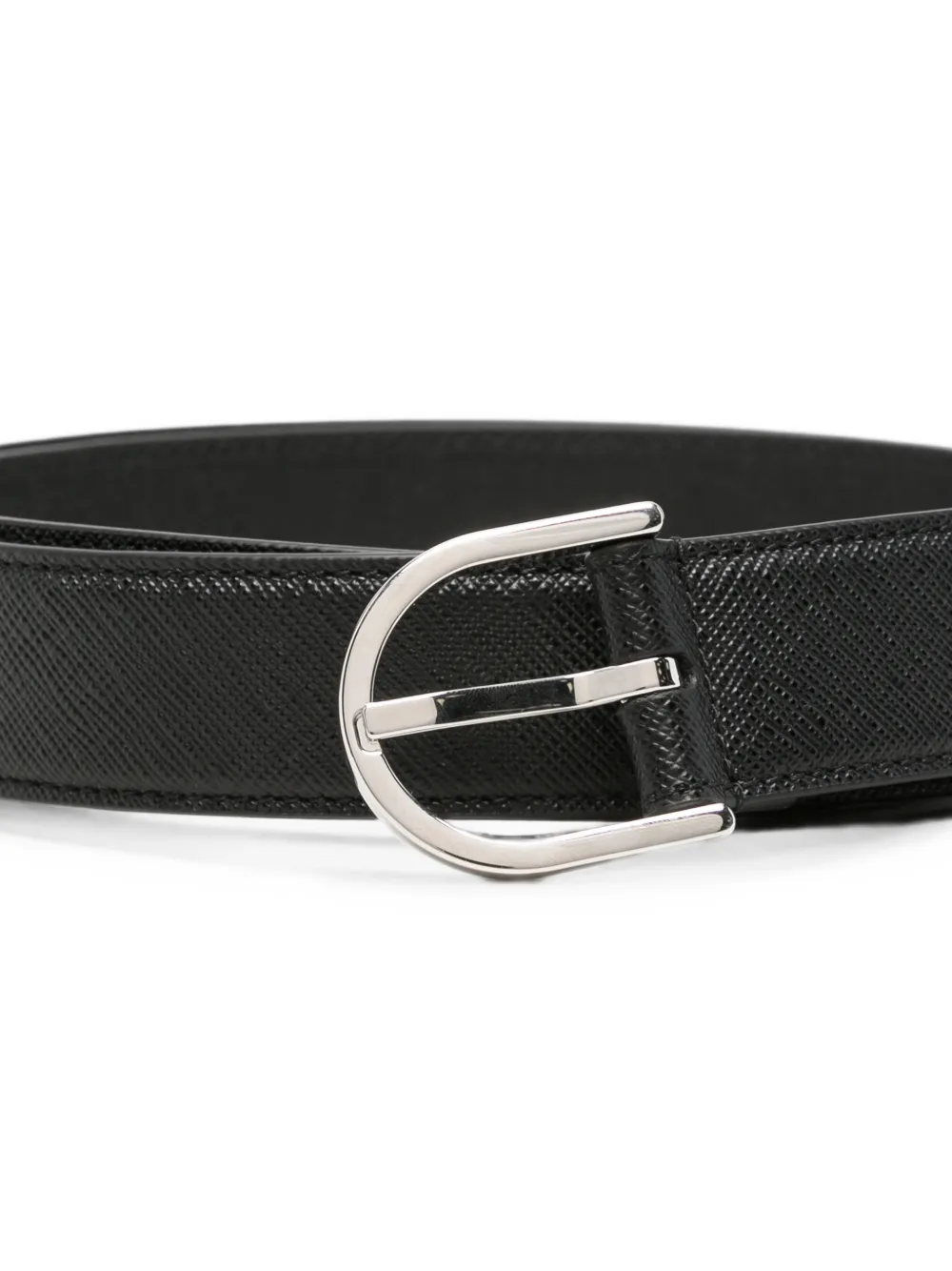 Gucci Leren riem met stirrup gesp Zwart