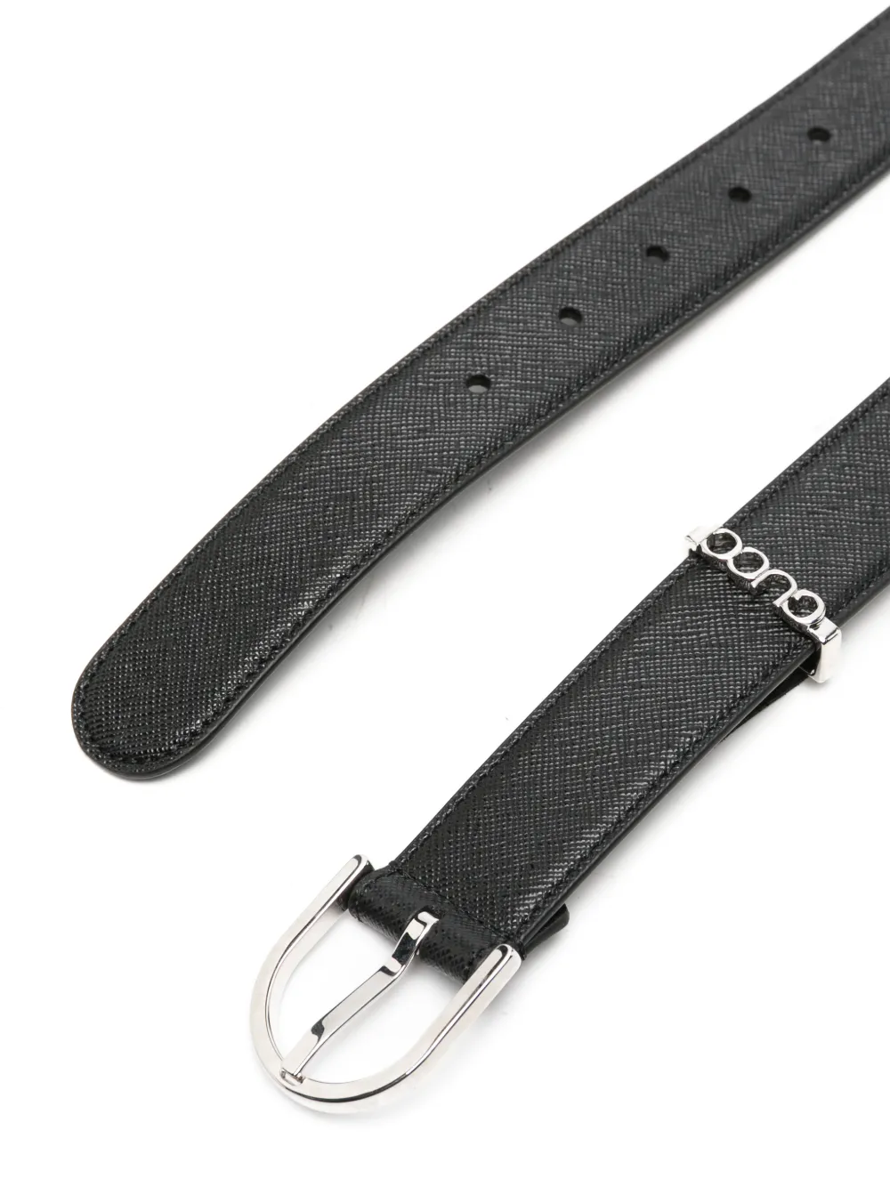 Gucci Leren riem met stirrup gesp Zwart