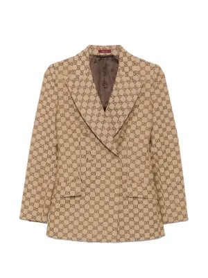 GUCCI ストライプ テーラードジャケット リネン 白 38 GG柄 金ボタン Gucci（グッチ）ウィメンズ テーラードジャケット・ブレザー - FARFETCH
