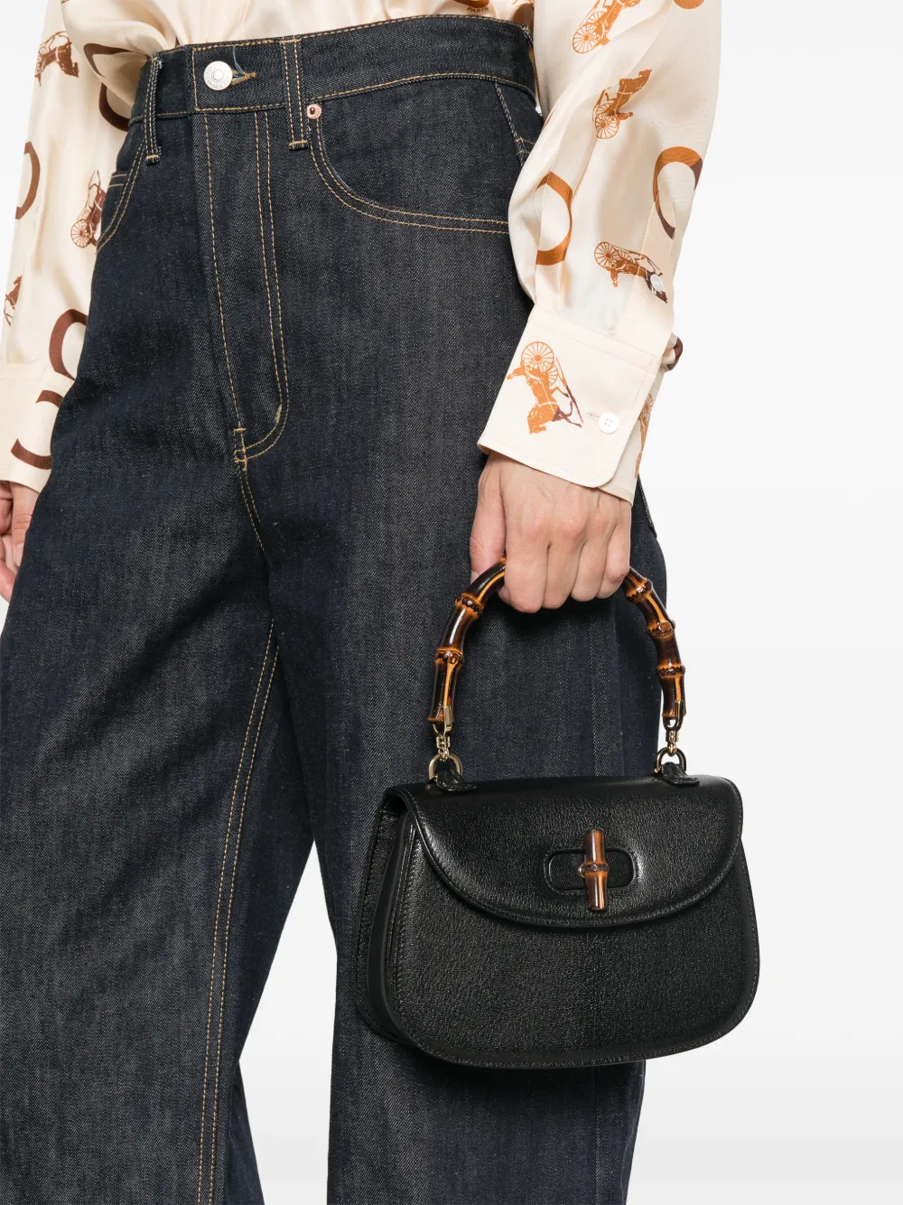 Gucci Bamboo 1947 small bag Zwart