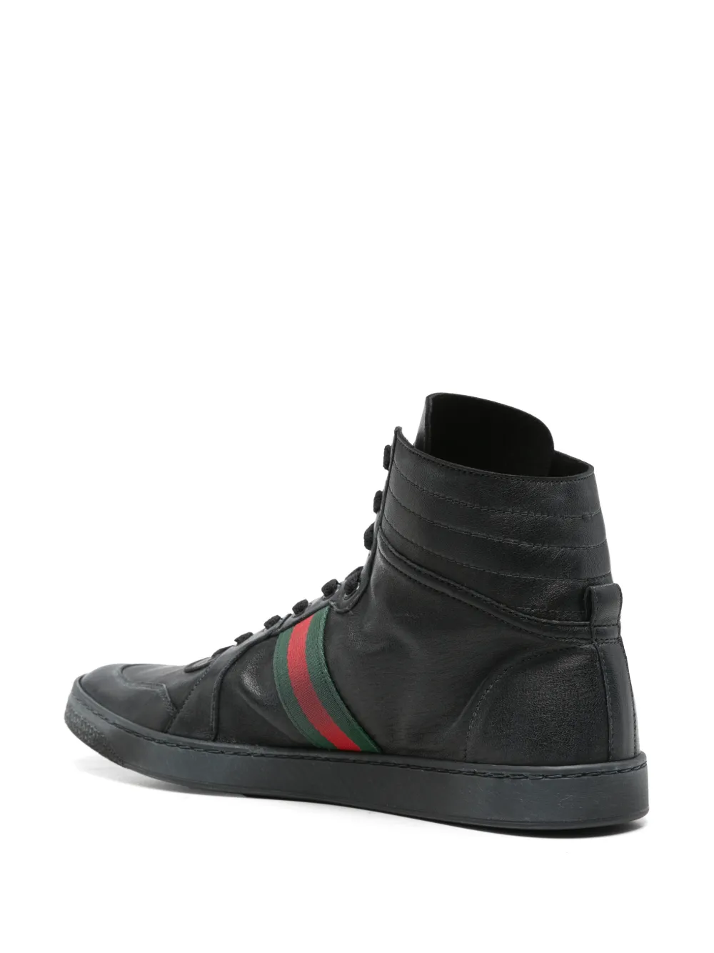 Gucci Stretch high-top trainers Zwart