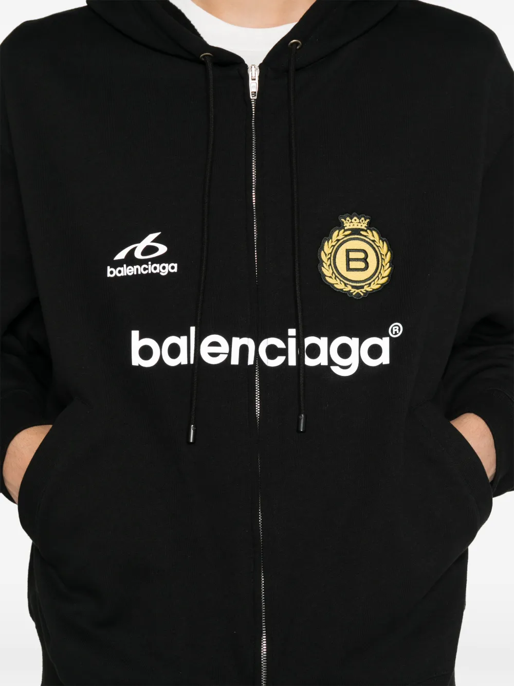 Balenciaga Soccer hoodie met logo-print Zwart