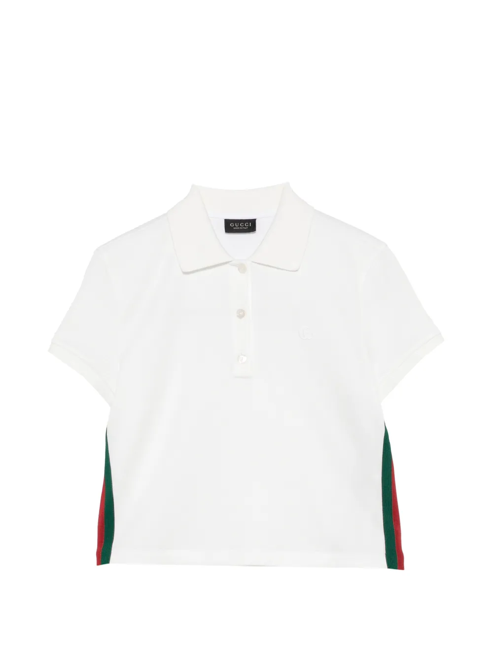Gucci Web-stripe ribbed polo top - Bianco