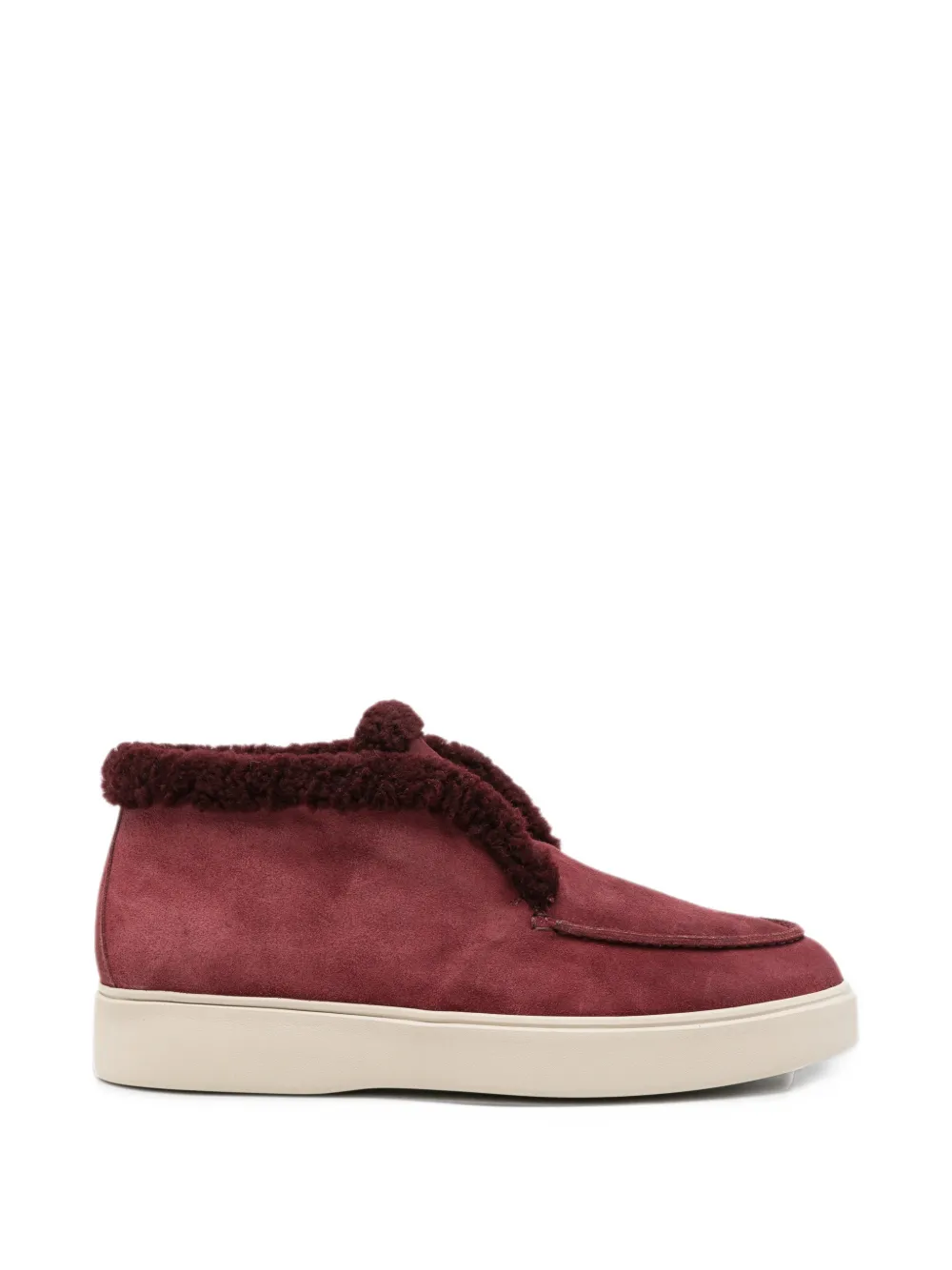 Officine Creative Mocassini Frame con bordo in shearling - Rosso