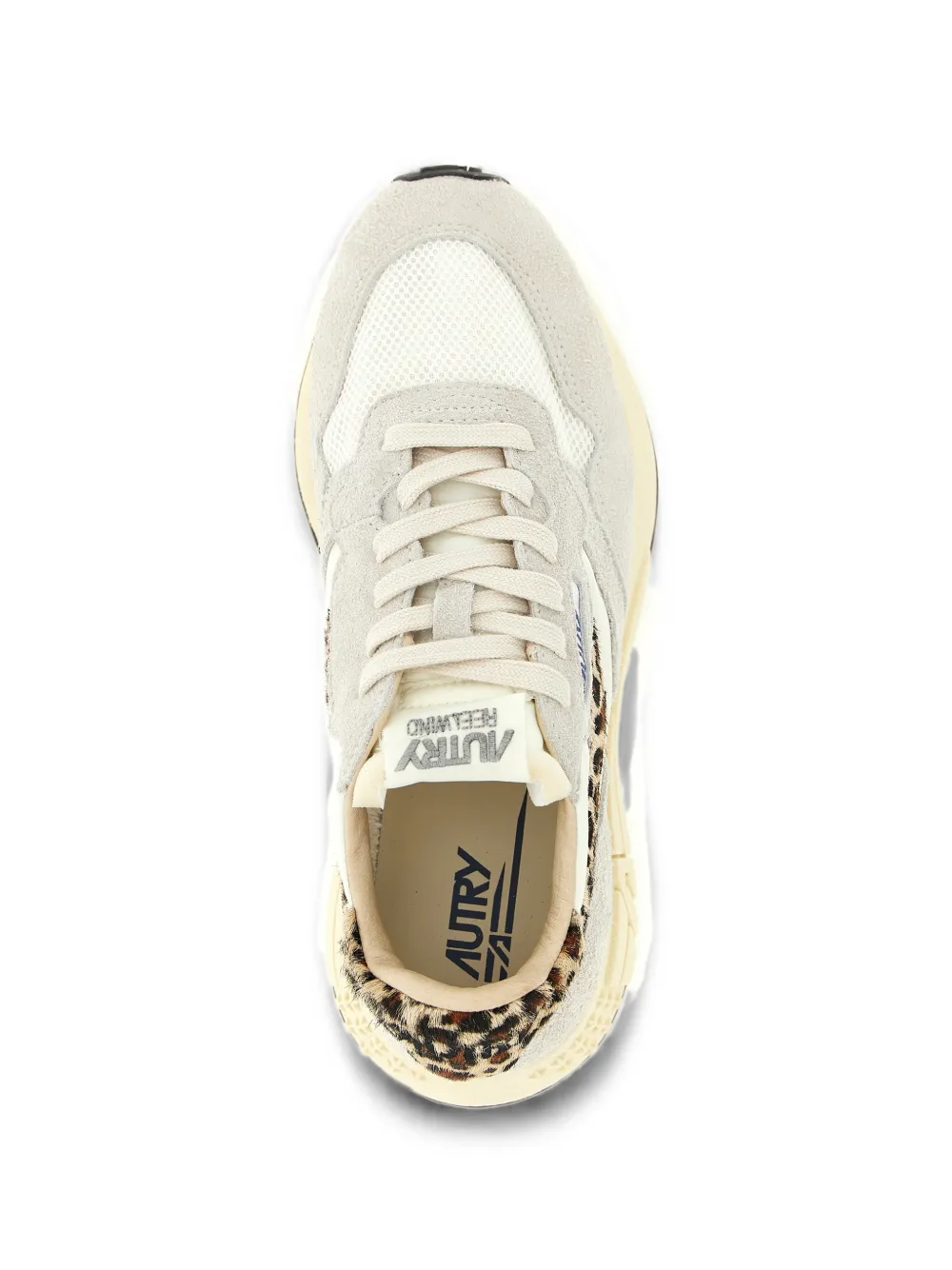 Autry Reelwind low sneakers in nylon and suede color white and leopard Grijs