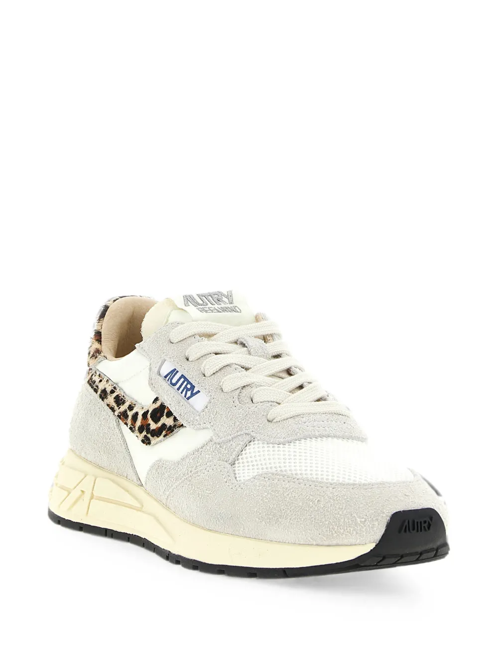 Autry Reelwind low sneakers in nylon and suede color white and leopard Grijs
