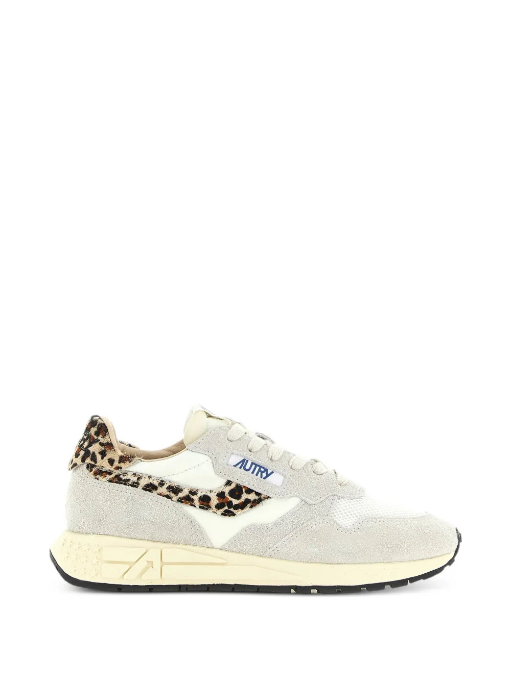 Autry Reelwind low sneakers in nylon and suede color white and leopard Grijs