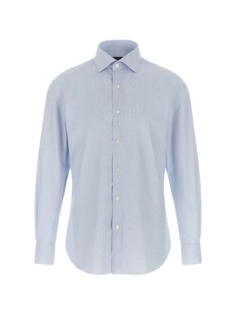 Finamore 1925 Napoli micro vichy-motif shirt