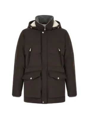 Brunello Cucinelli Padded Hooded Coat | Blue | FARFETCH JO