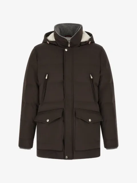 Brunello Cucinelli quilted hooded parka
