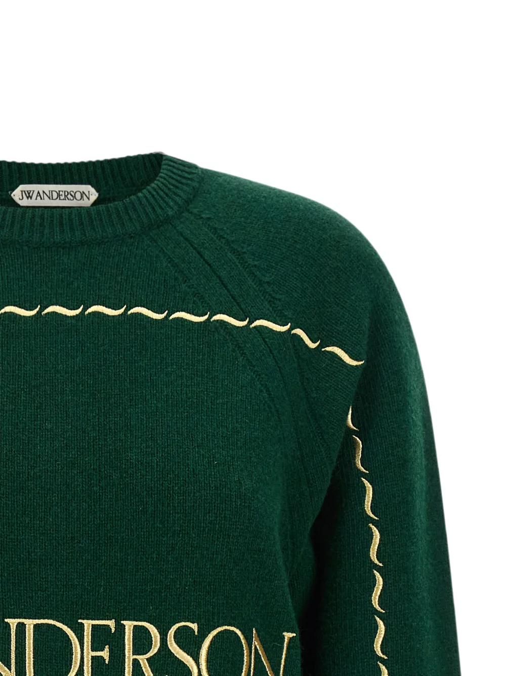 JW Anderson Trui met geborduurd logo en golven-patroon Groen