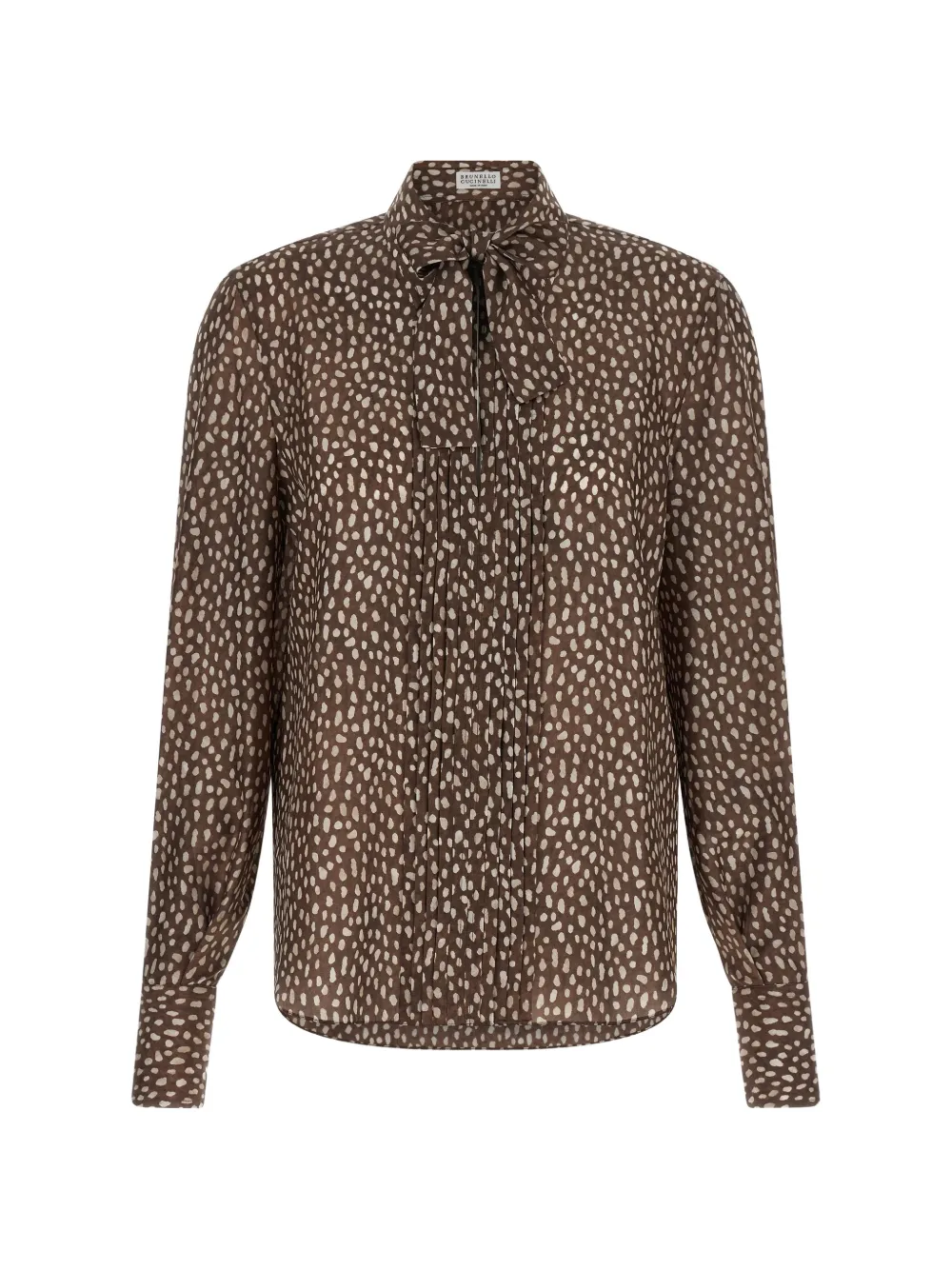 Brunello Cucinelli Lavallière-collar shirt - Braun
