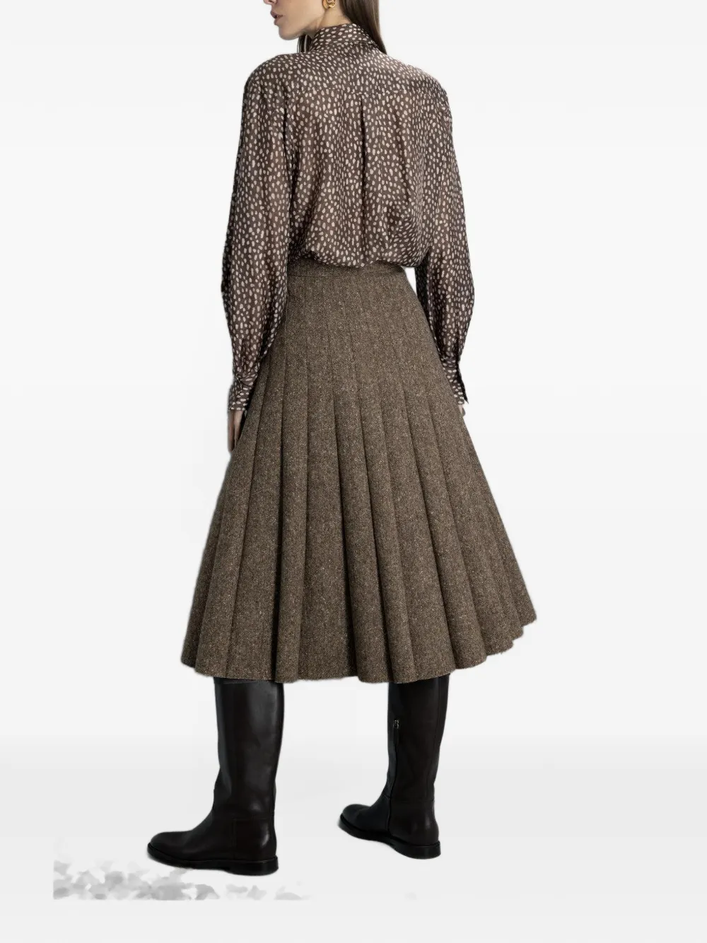 Brunello Cucinelli Blouse met lavallière kraag Bruin
