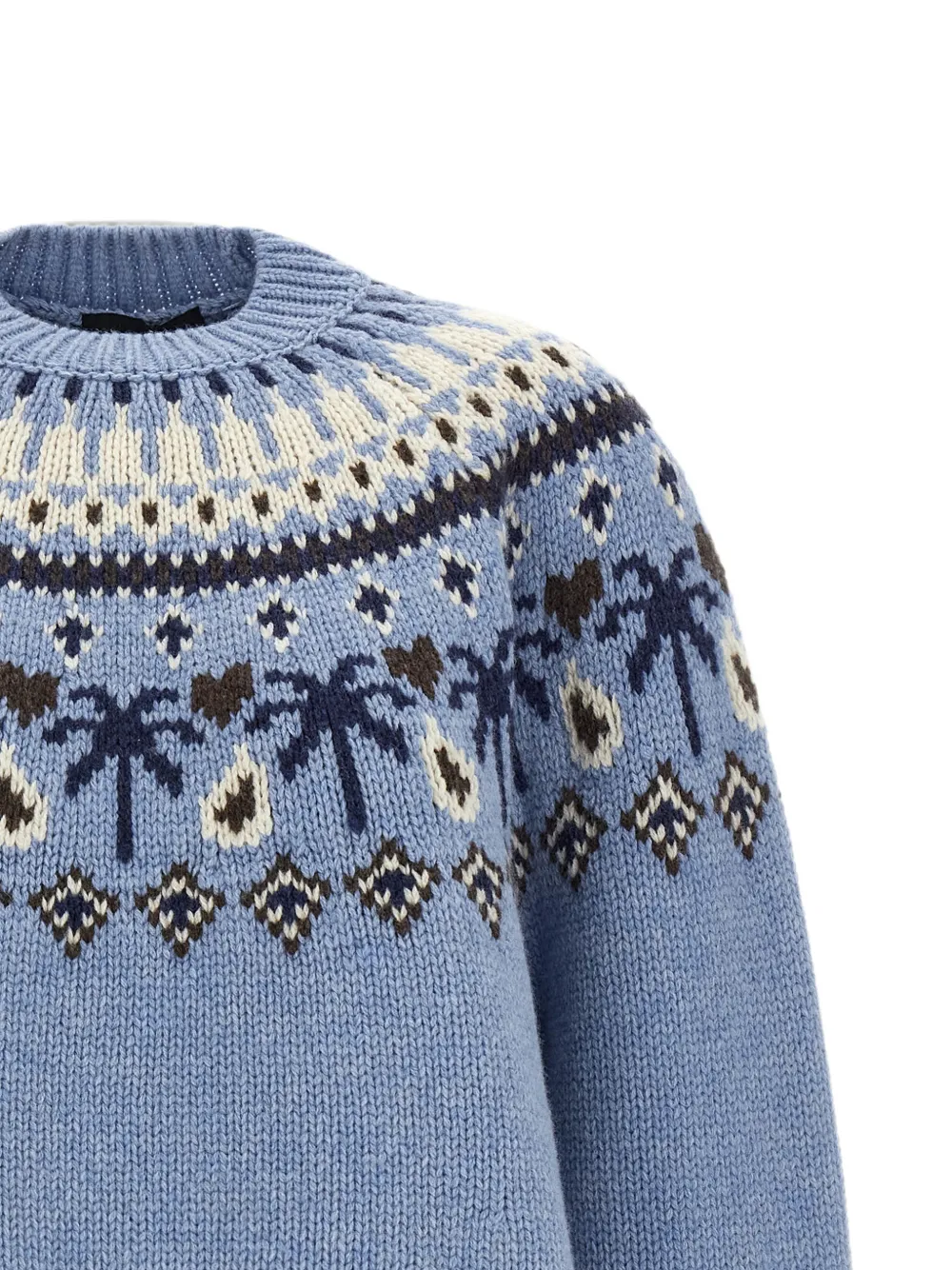 Alanui jacquard-knit sweater Blauw