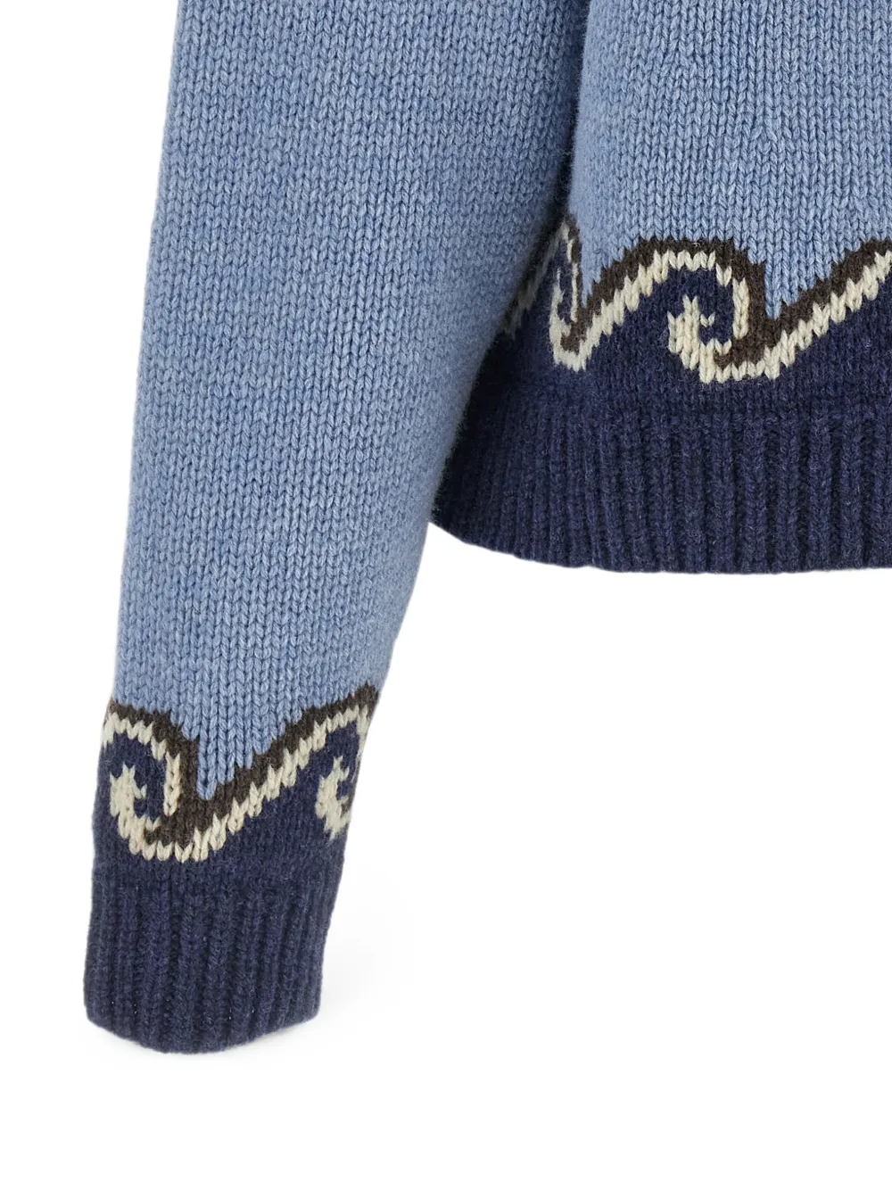 Alanui jacquard-knit sweater Blauw