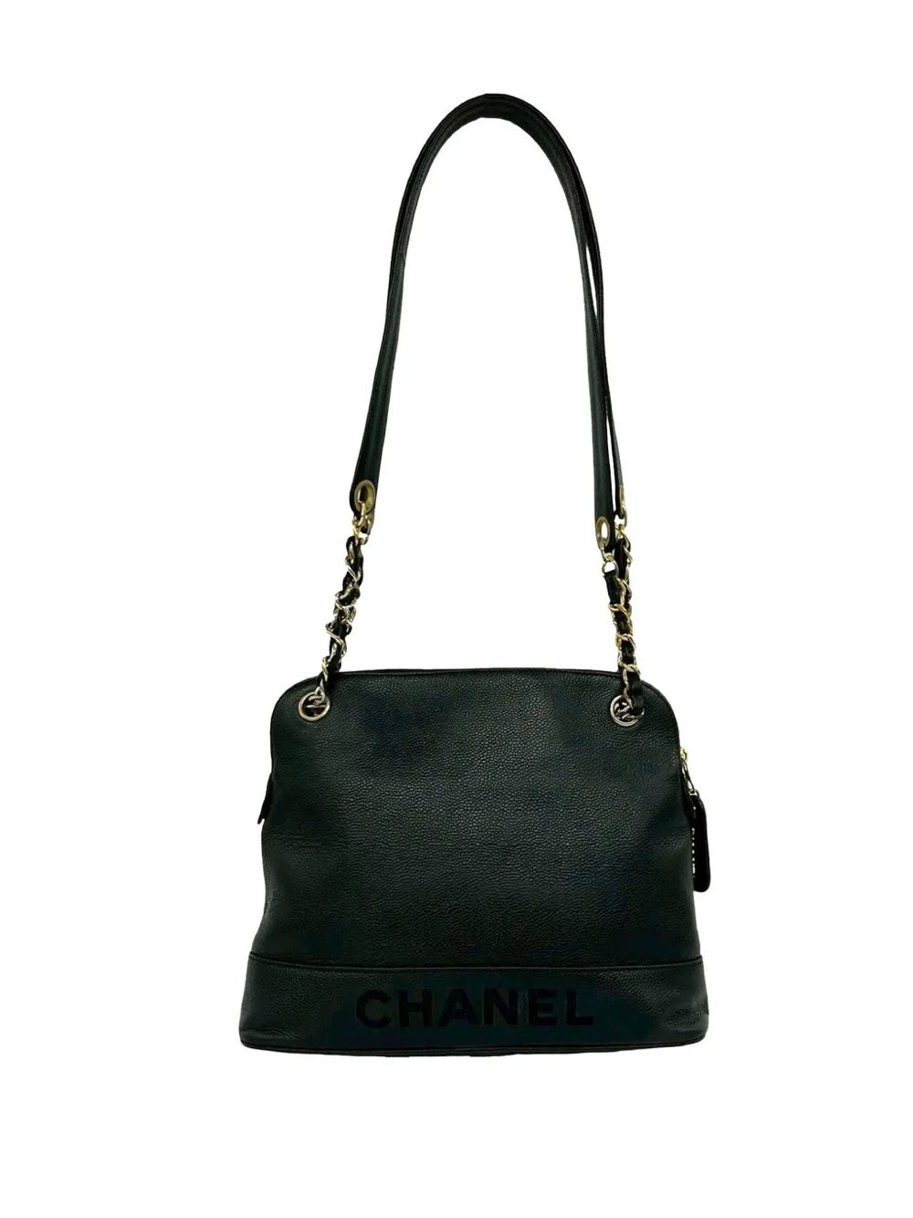 CHANEL Pre-Owned 1996-1997 Caviar Logo Chain shoulder bag - Nero
