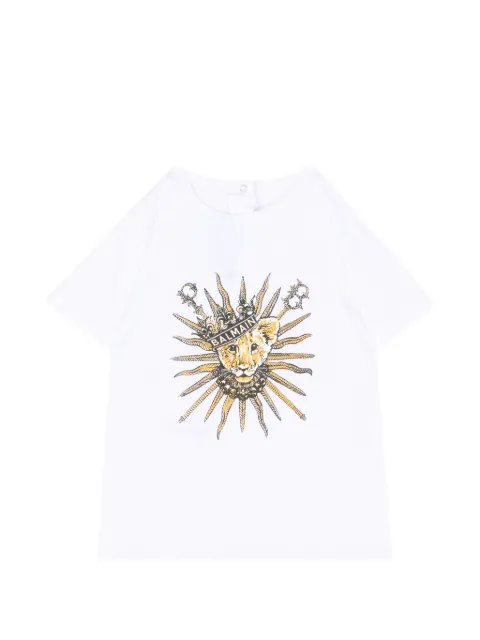 Balmain Kids lion-print short-sleeve T-shirt