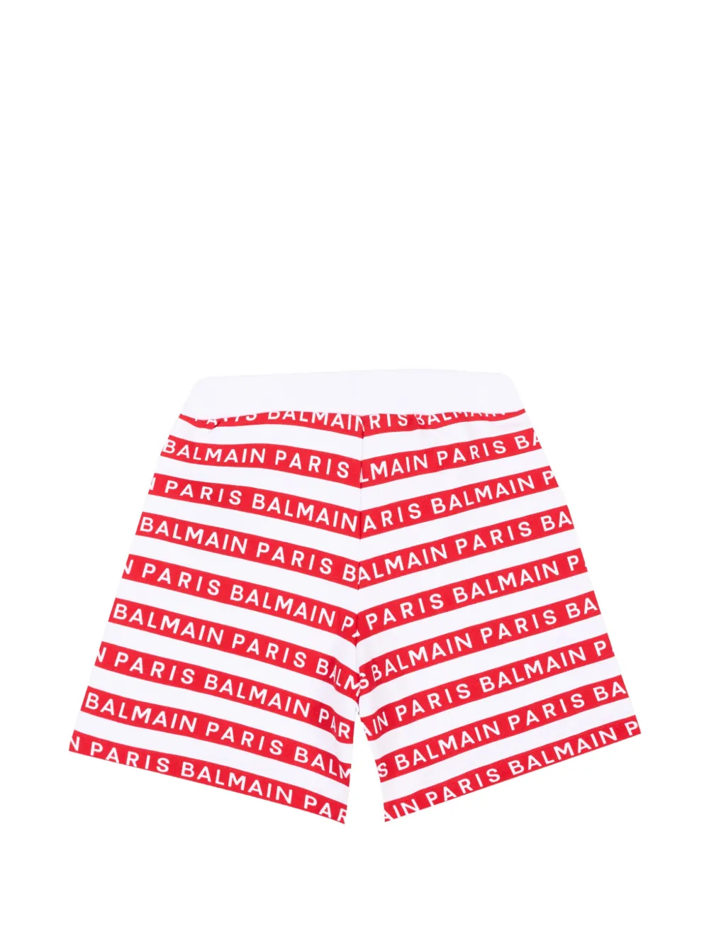Balmain Kids Gestreepte shorts met logoprint Rood