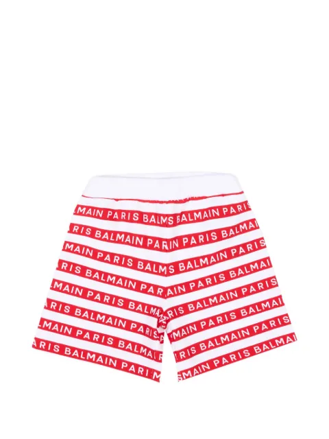 Balmain Kids shorts de playa con logo estampado