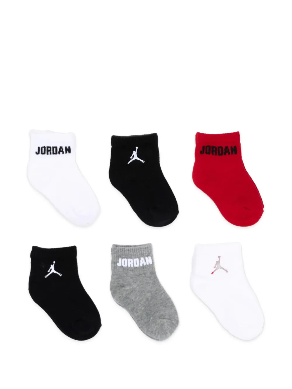 Jordan Kids Everyday Essentials logo-knit socks (set of six) - Bianco