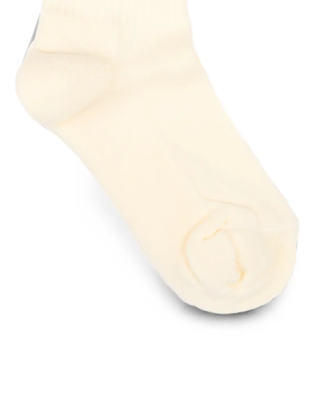 MSGM Kids Gestreepte sokken met intarsia logo Beige