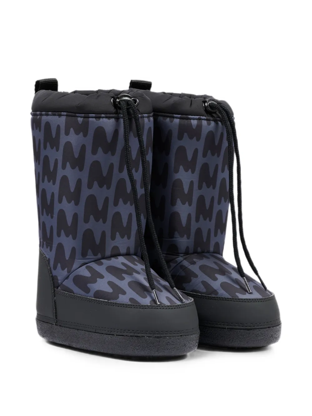 MSGM Kids monogram-print drawstring snow boots Zwart