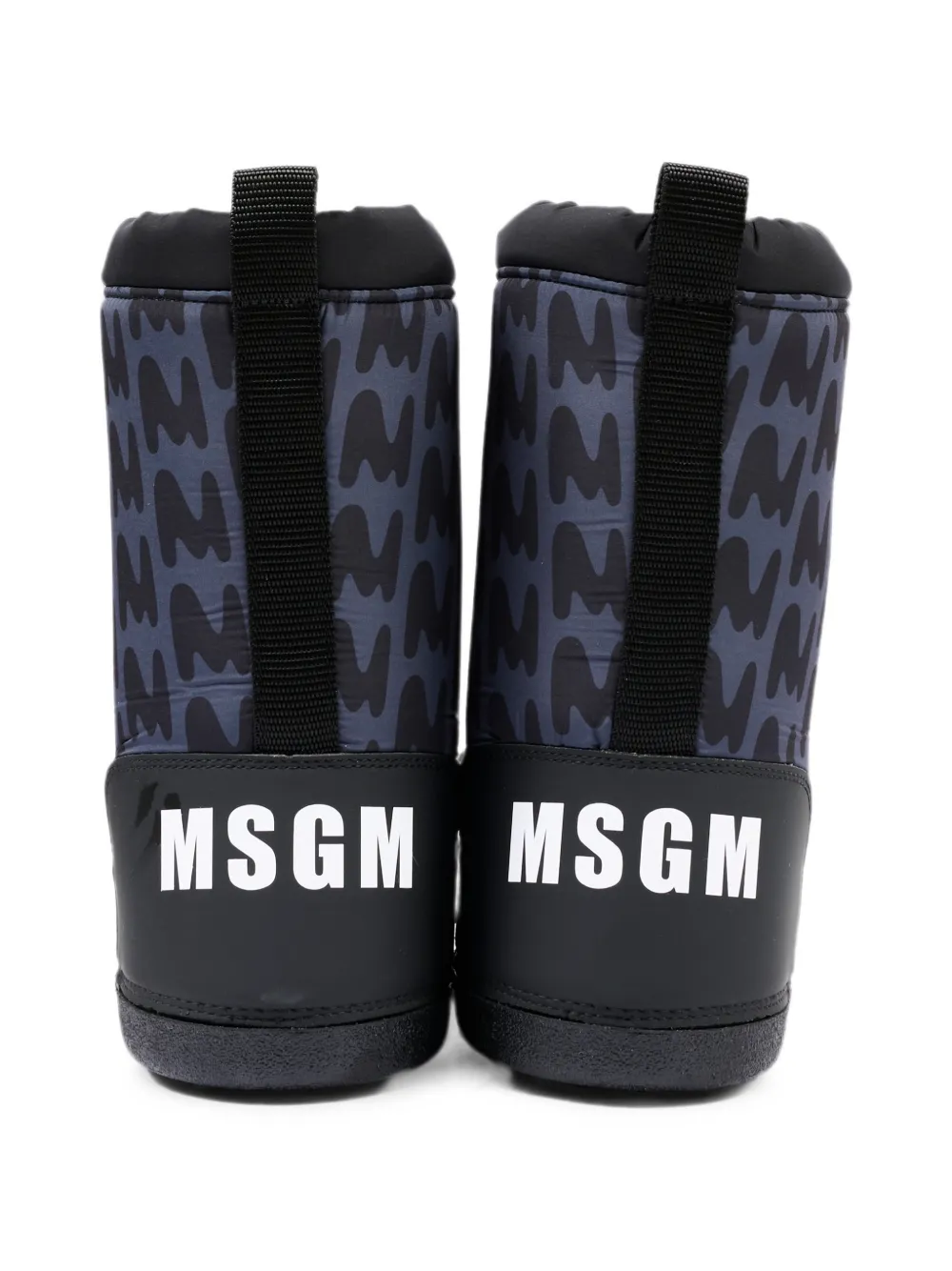 MSGM Kids monogram-print drawstring snow boots Zwart