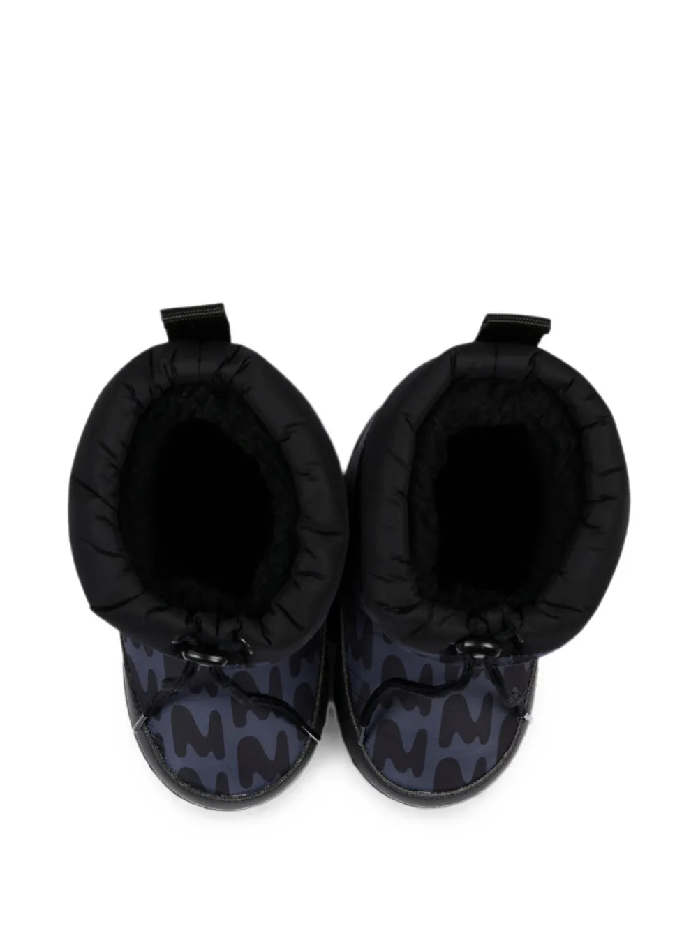 MSGM Kids monogram-print drawstring snow boots Zwart