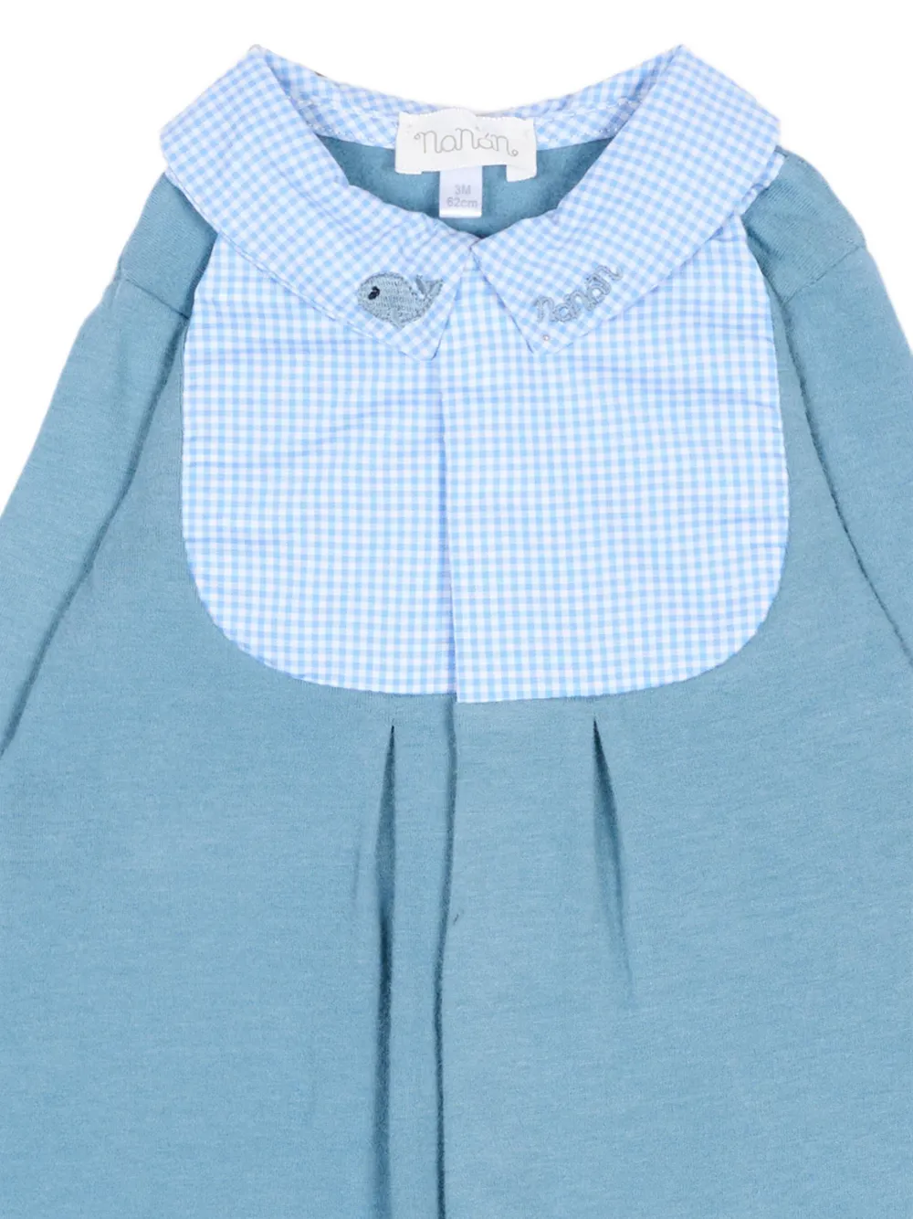 NANAN Pyjama met gingham-vlakken en borduurwerk Blauw