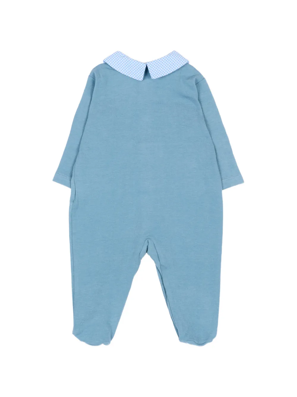 NANAN Pyjama met gingham-vlakken en borduurwerk Blauw