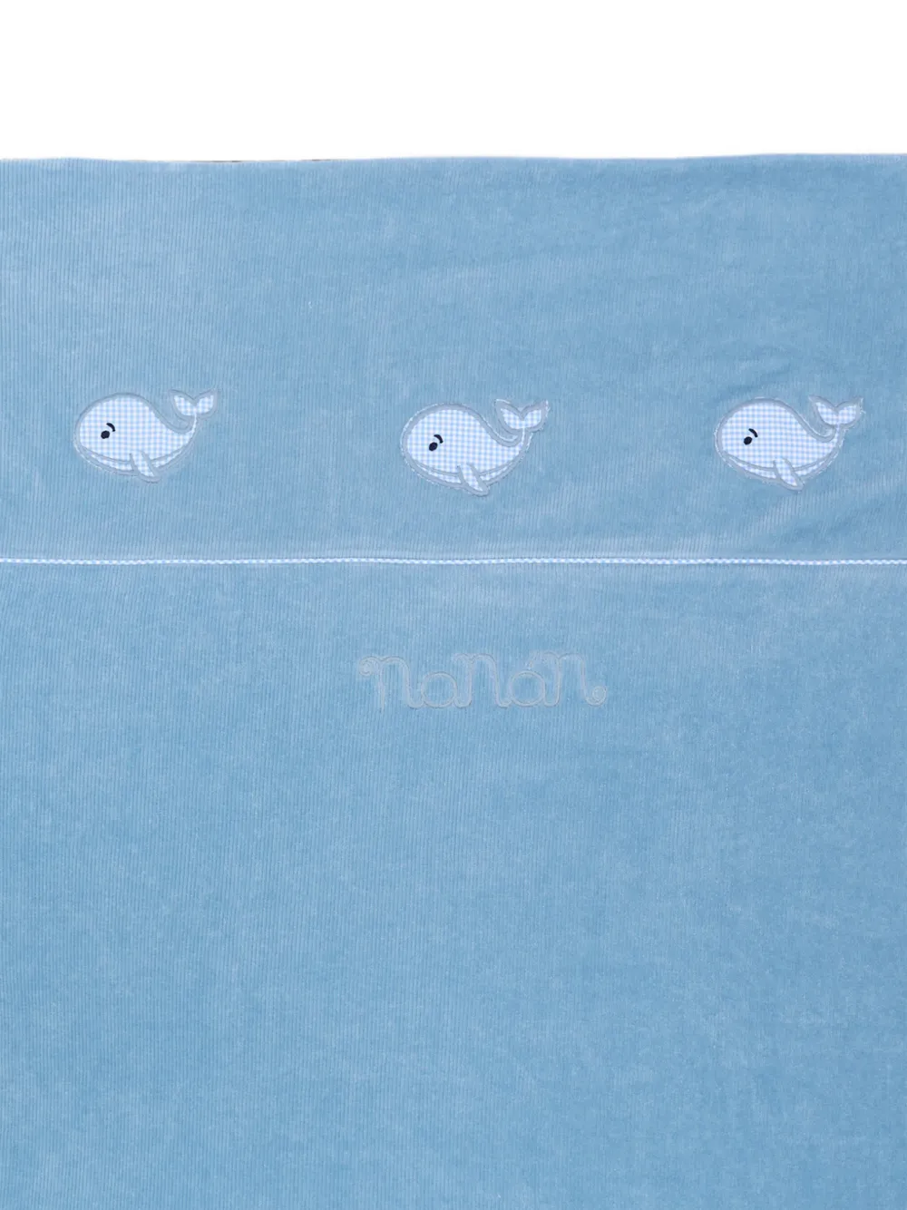 NANAN Deken met geborduurde walvis Blauw