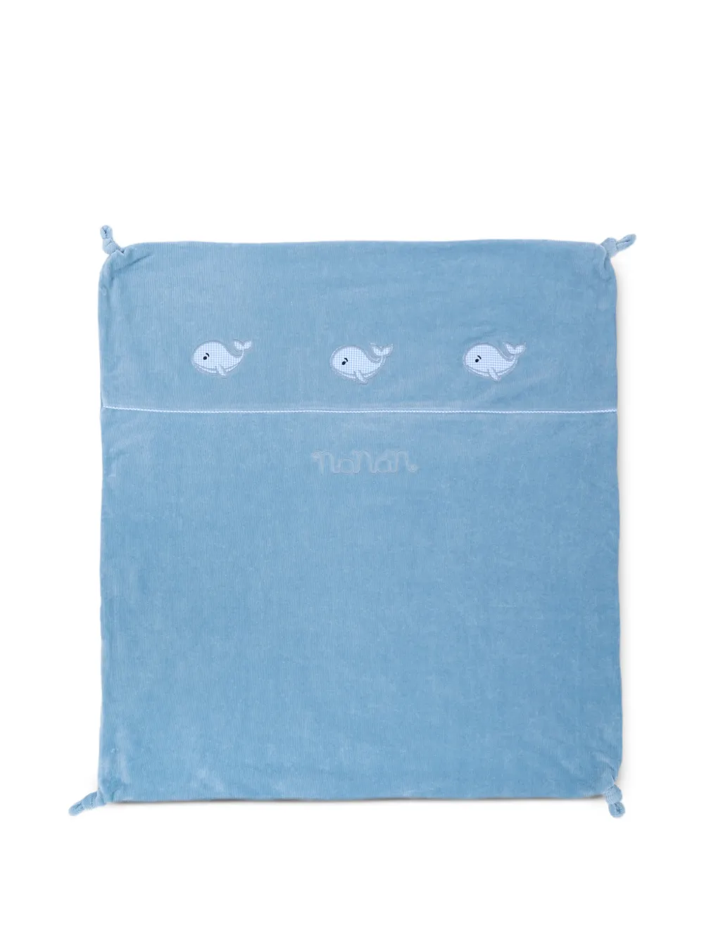 NANAN whale-embroidered blanket - Blu