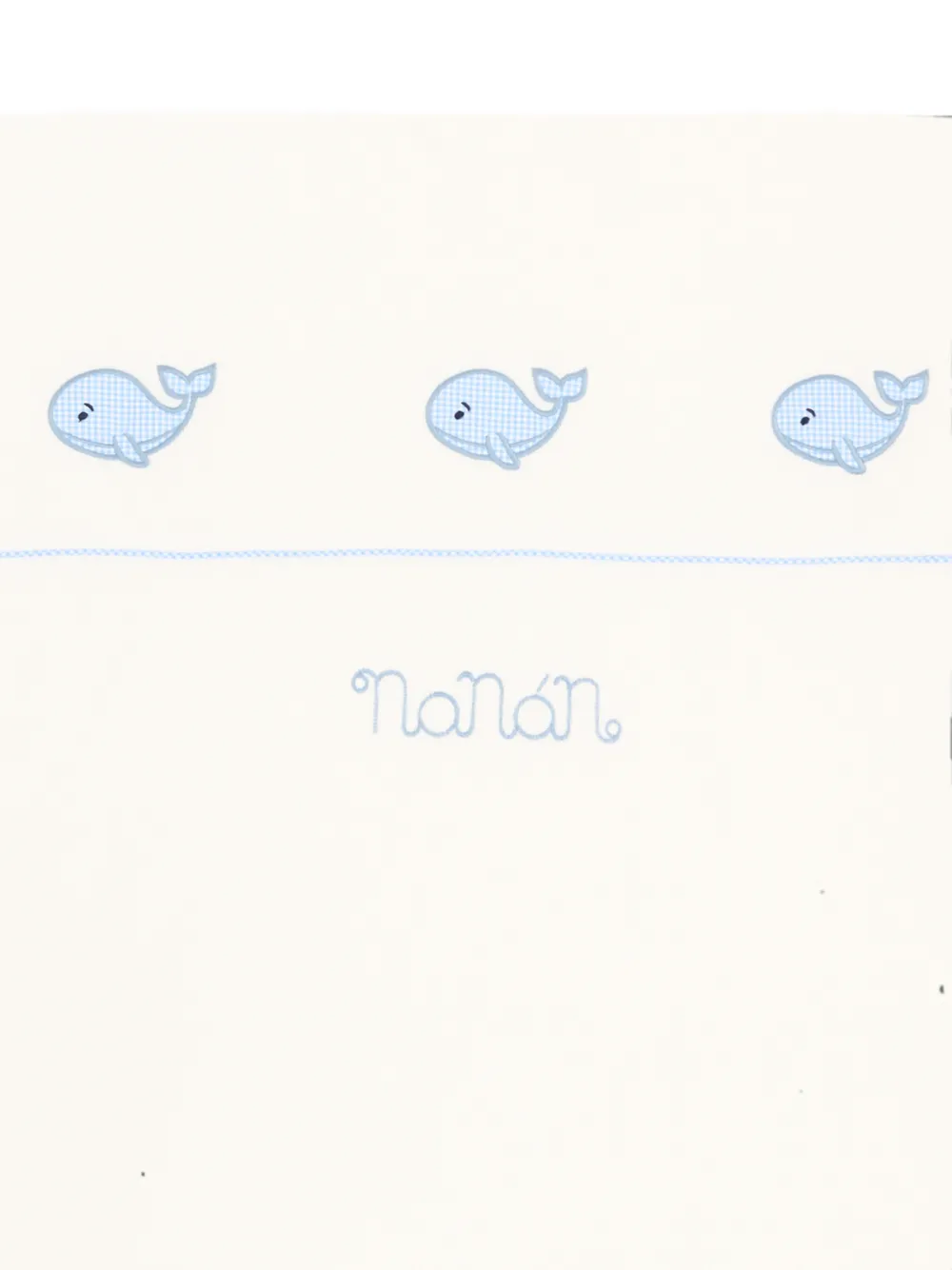 NANAN Deken met geborduurde walvis Beige