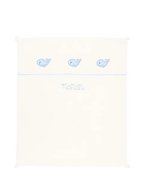 NANAN whale-embroidered blanket