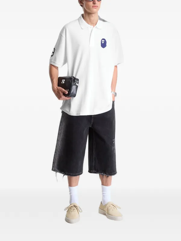 A BATHING APE® Ape Head relaxed-fit Polo Shirt | White | FARFETCH