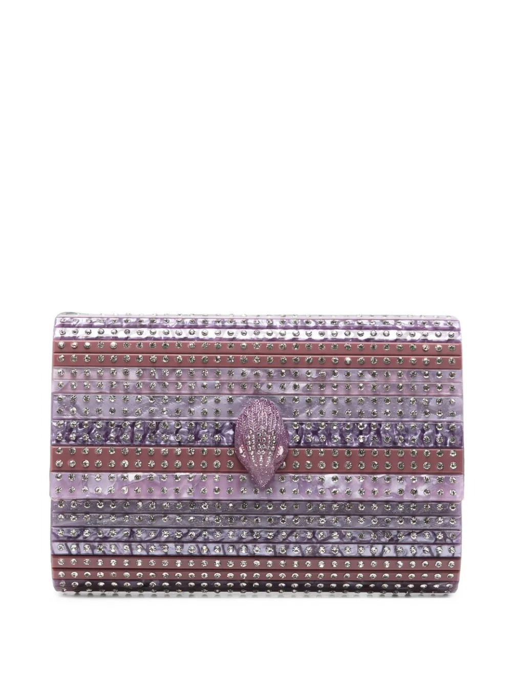 Kurt Geiger London Eagle crystal-embellished clutch bag - Viola
