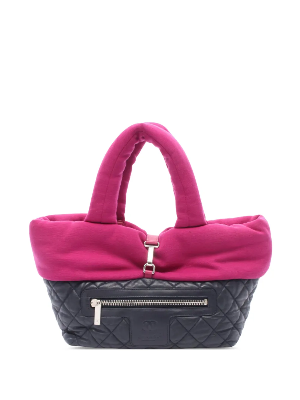 CHANEL Pre-Owned 2009-2010 Small Quilted Lambskin and Jersey Coco Cocoon Reversible tote bag - Blu