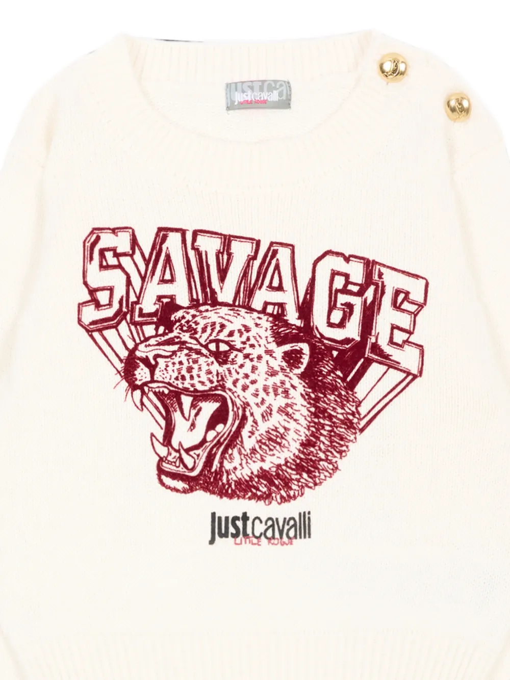 Just Cavalli Kids Twee trainingsbroeken met knoopdetail en grafische print Wit