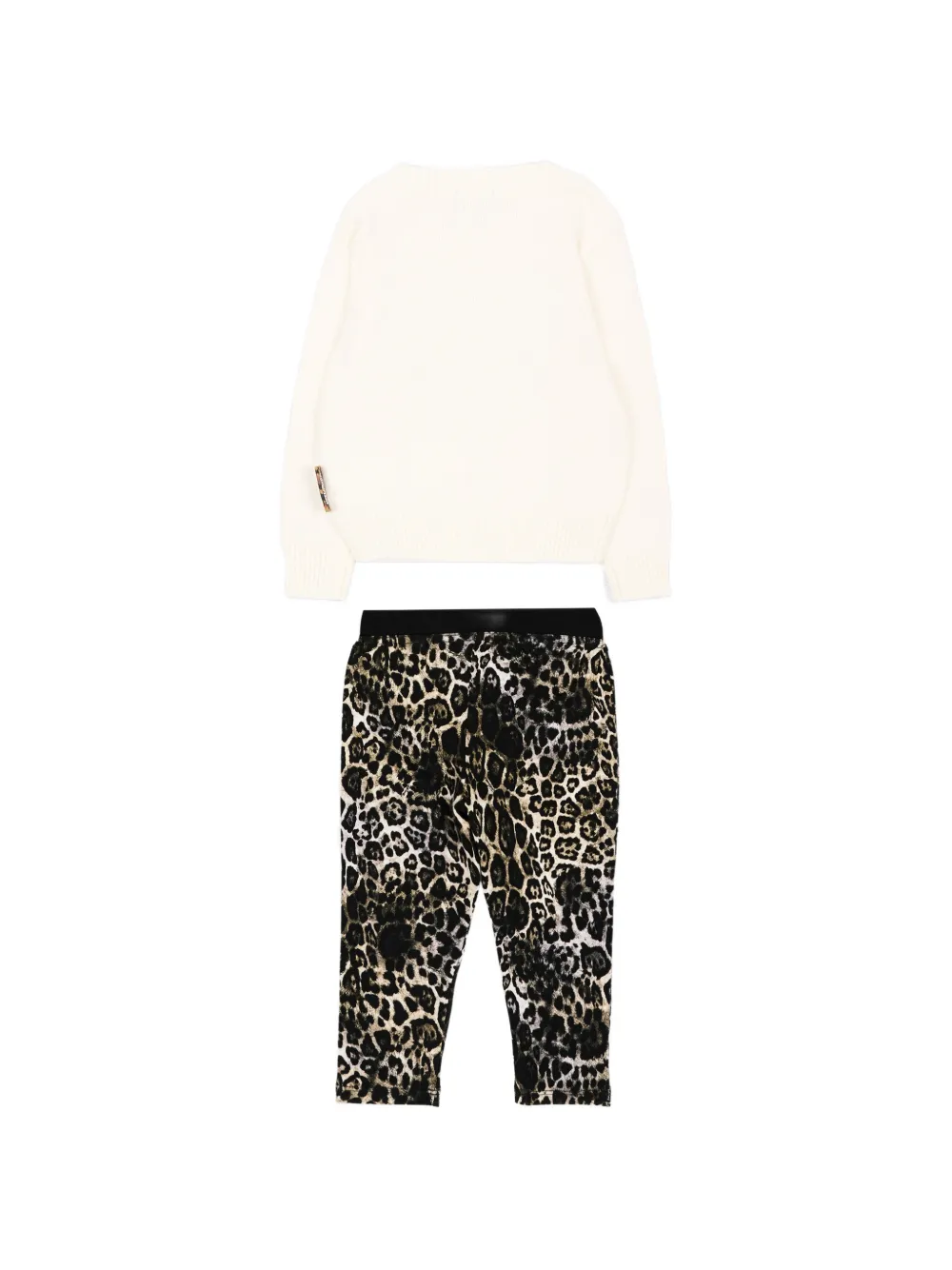 Just Cavalli Kids Twee trainingsbroeken met knoopdetail en grafische print Wit