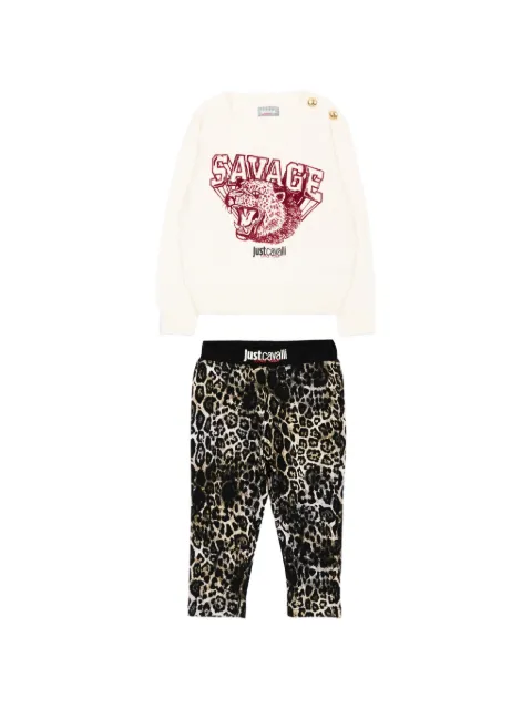 Just Cavalli Kids set de dos pants con estampado gráfico y botones