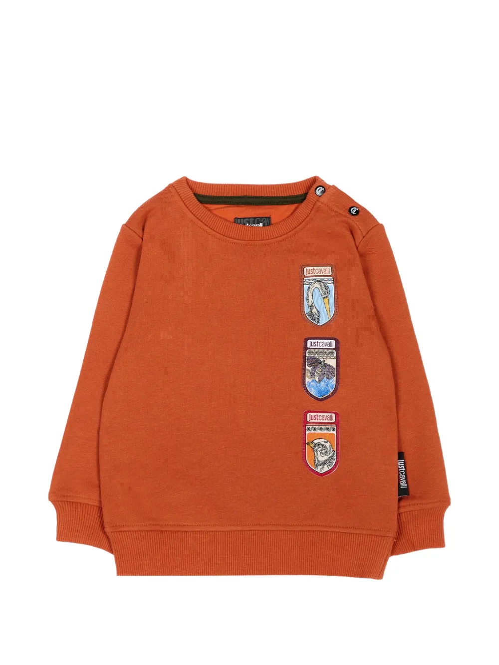 Just Cavalli Kids patch-detail button-fastening sweatshirt - Arancione