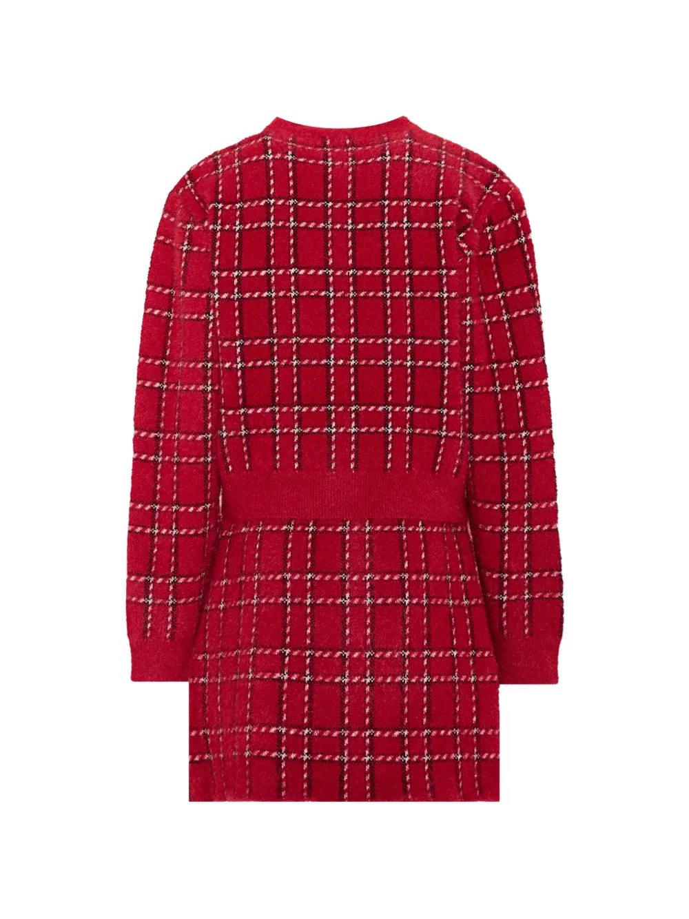 Mayoral Geruit vest en rok met hartvormige knoop Rood